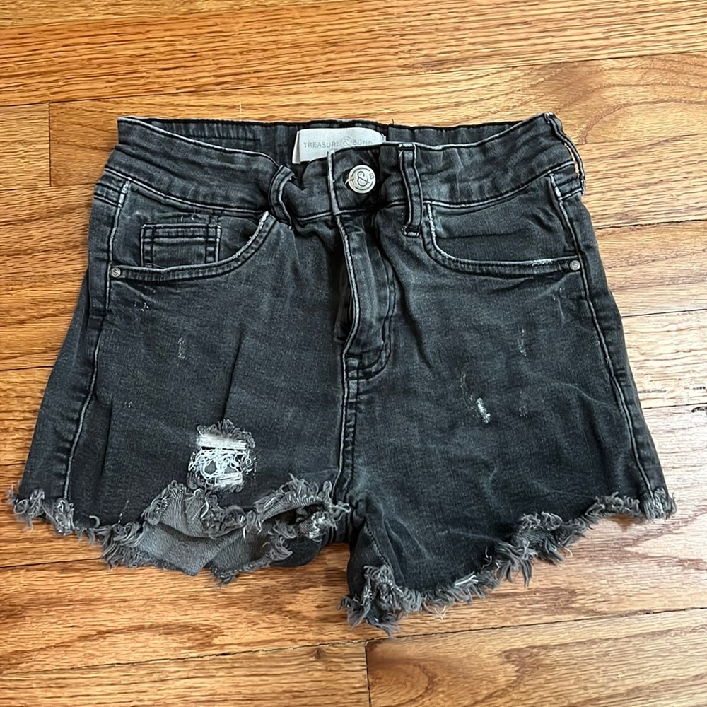 black high waist denim shorts